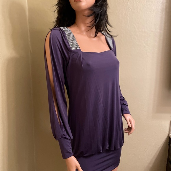 Baby Phat Dresses & Skirts - Baby Phat short purple Dress Snake Bite Rhinestone Accent Scoop Back. Size Small